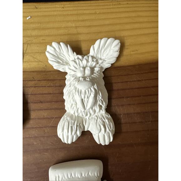 Set Of 4 Halloween Wall Plaques Unpainted Ceramic Bisque - Picture 3 of 7